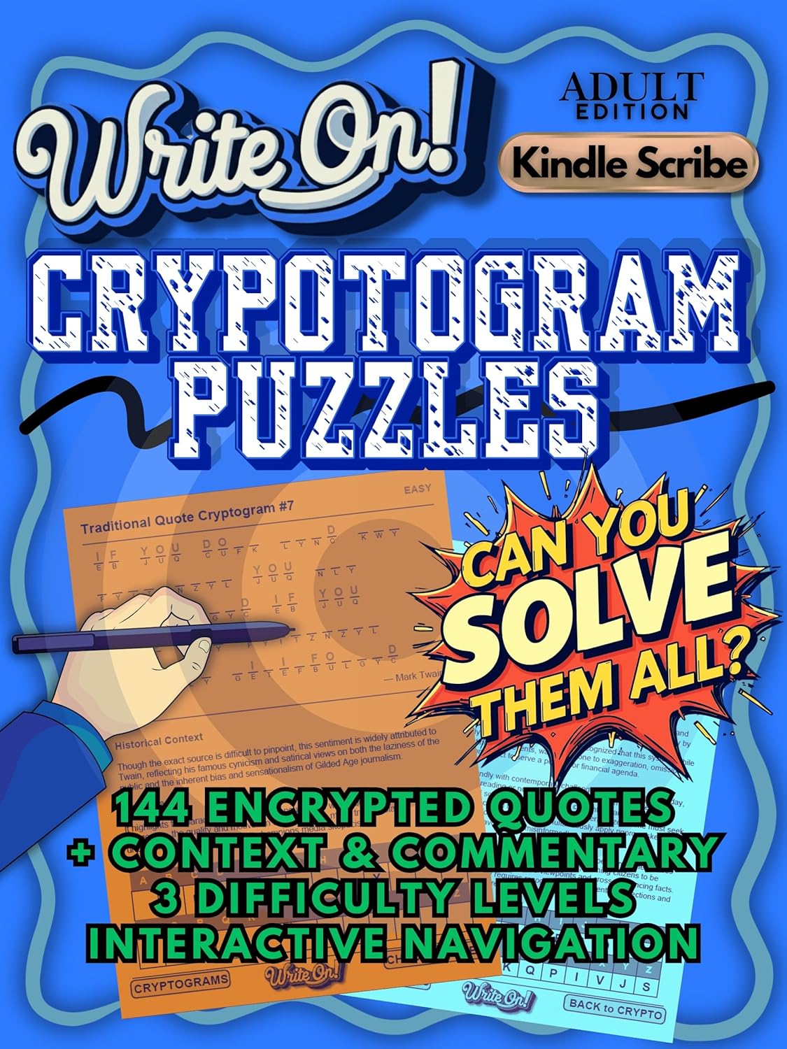 Write On! Cryptogram Puzzles cover